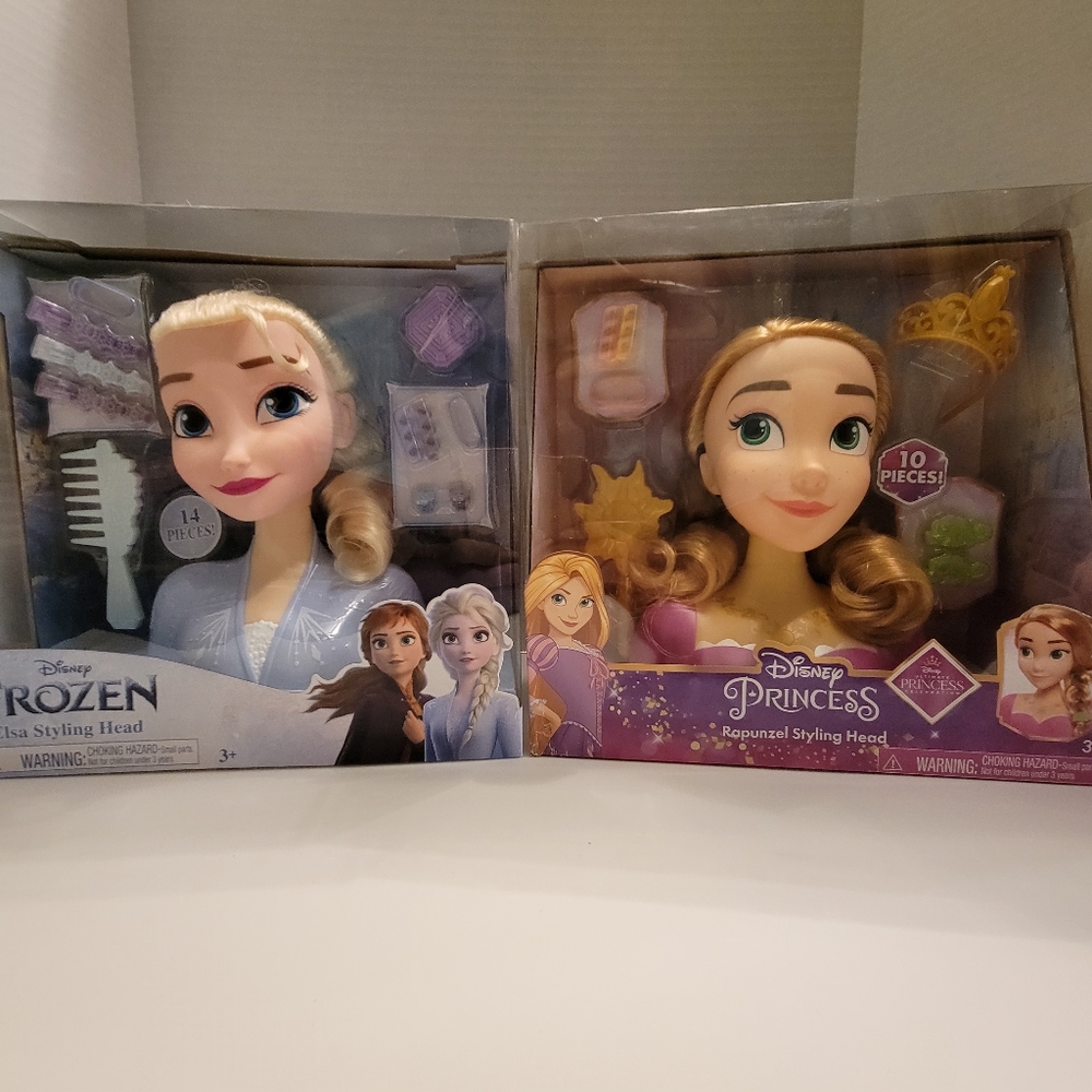 Disney Elsa & Rapunzel Styling Heads Bundle